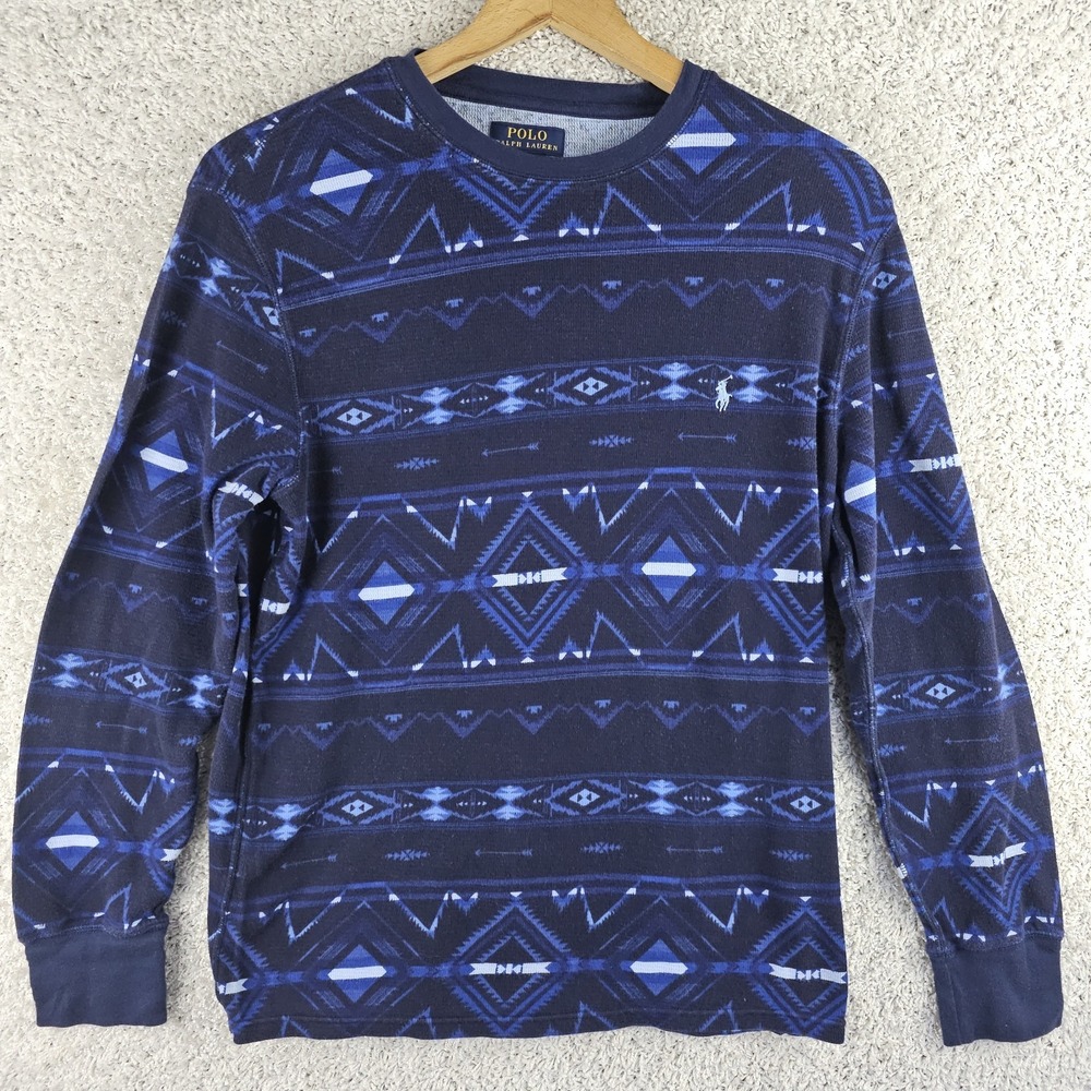 Polo Ralph Lauren Southwestern Aztec Geometric Thermal Base Shirt Mens Large